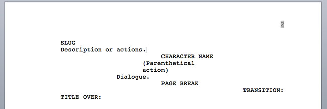 Screenplay Elements All Caps